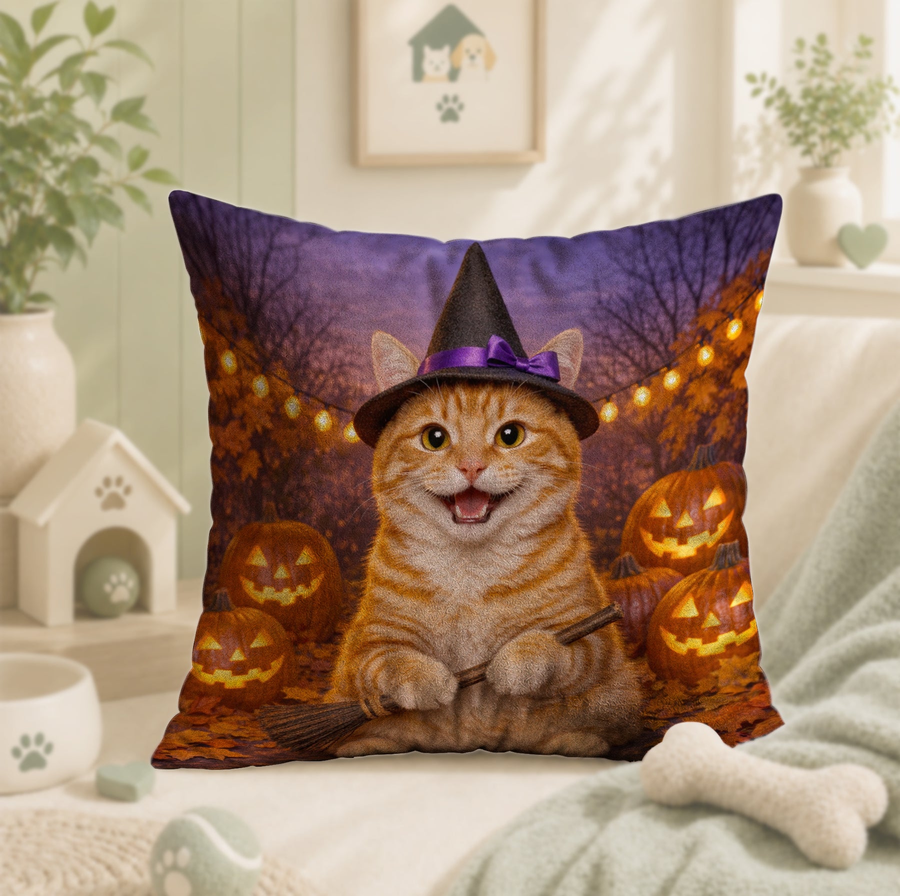 Halloween Custom Pet Portrait – A Spooktacular Transformation from Your Pet’s Photo