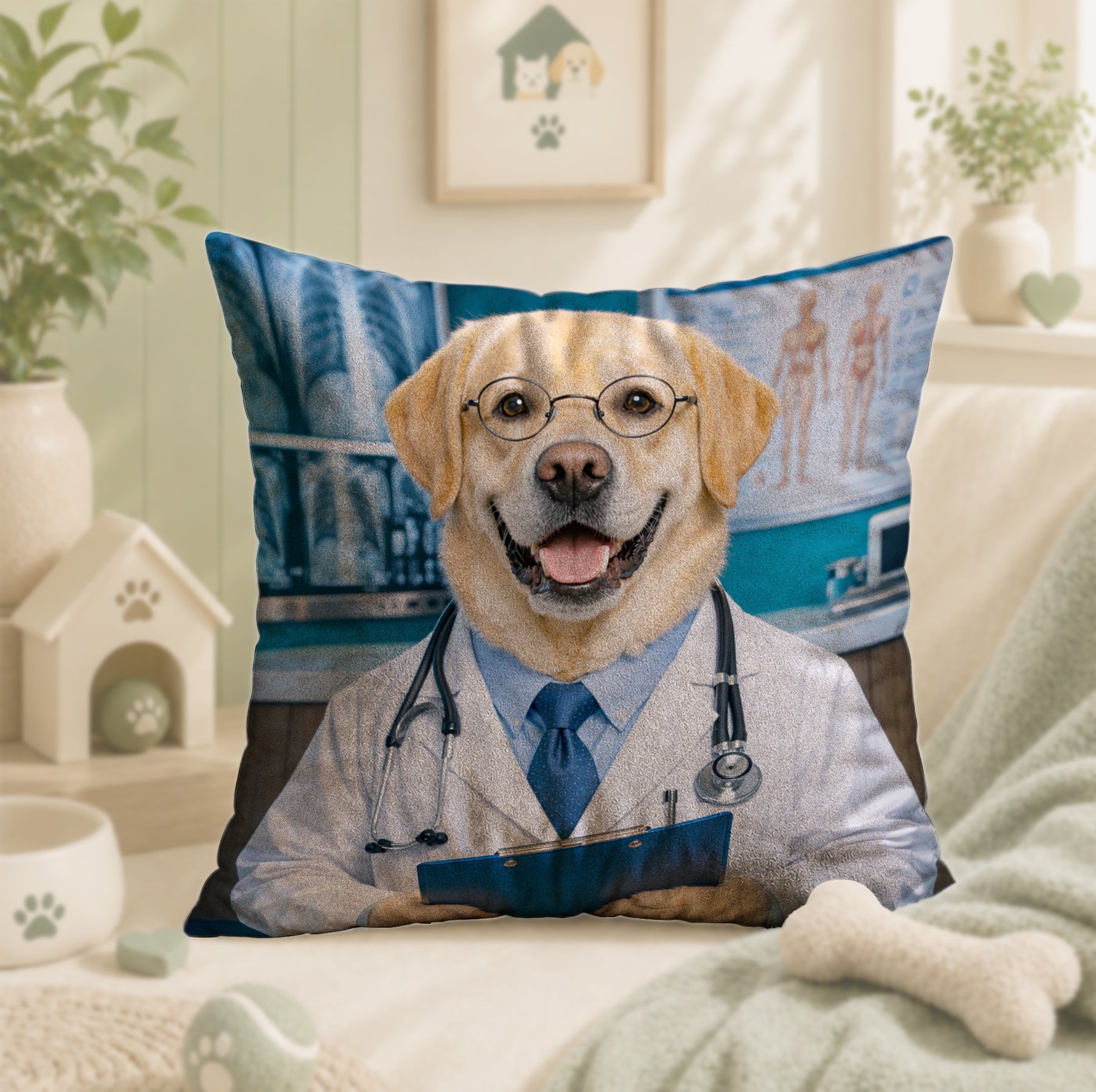Doctor Custom Pet Portrait – Your Pet as the Cutest Doctor on Duty