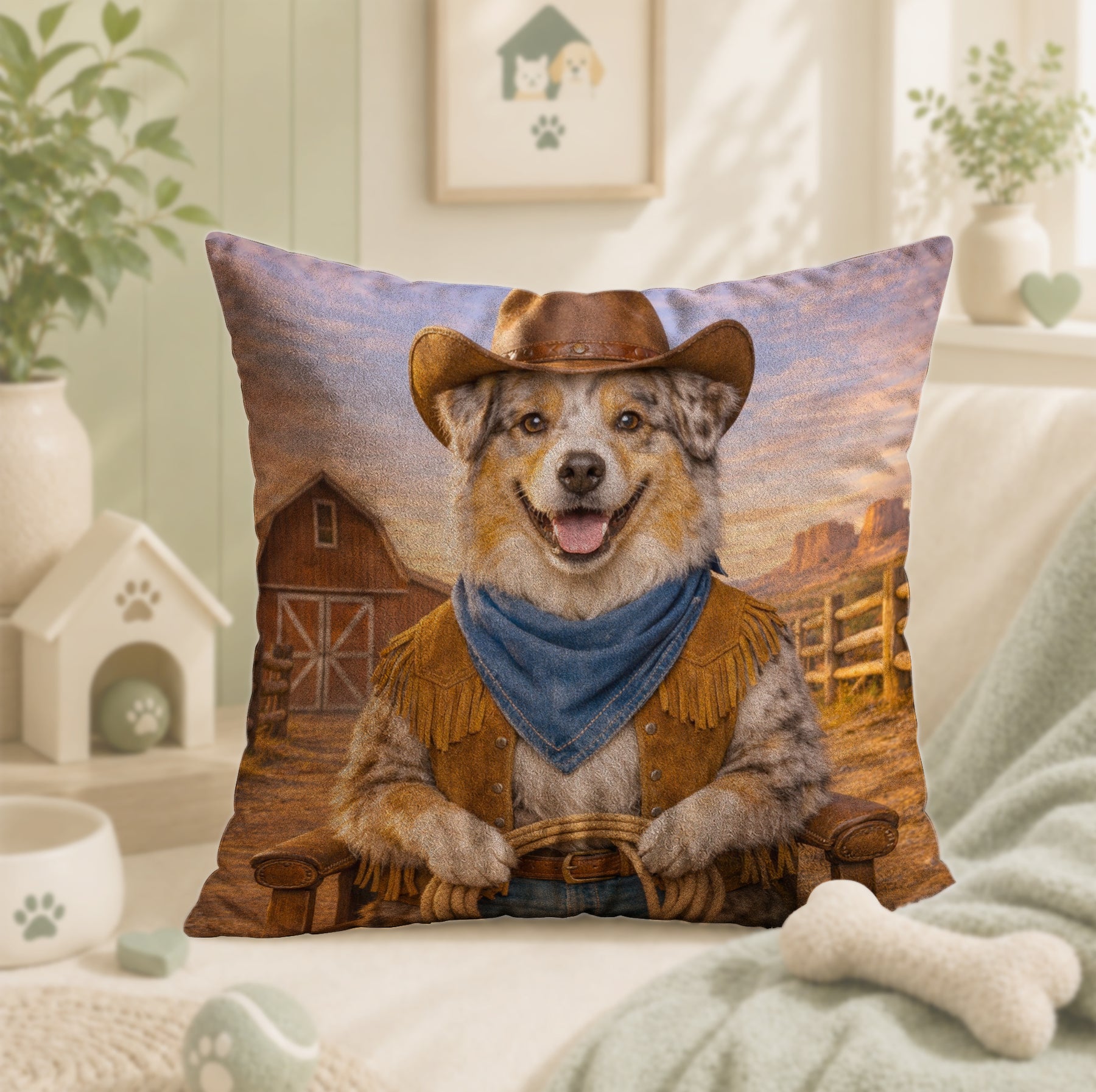Cowboy Custom Pet Portrait – Your Pet as a Wild West Legend