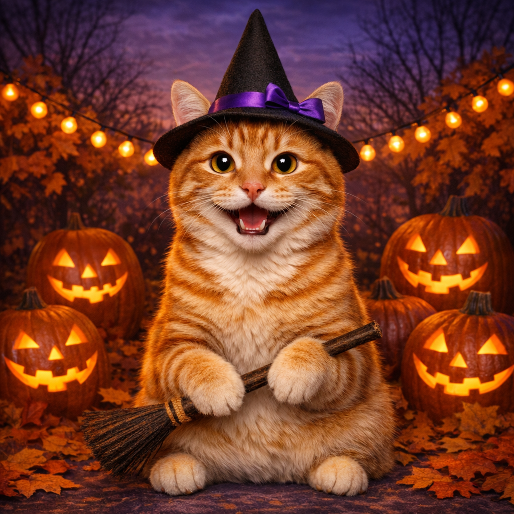 Halloween Custom Pet Portrait – A Spooktacular Transformation from Your Pet’s Photo