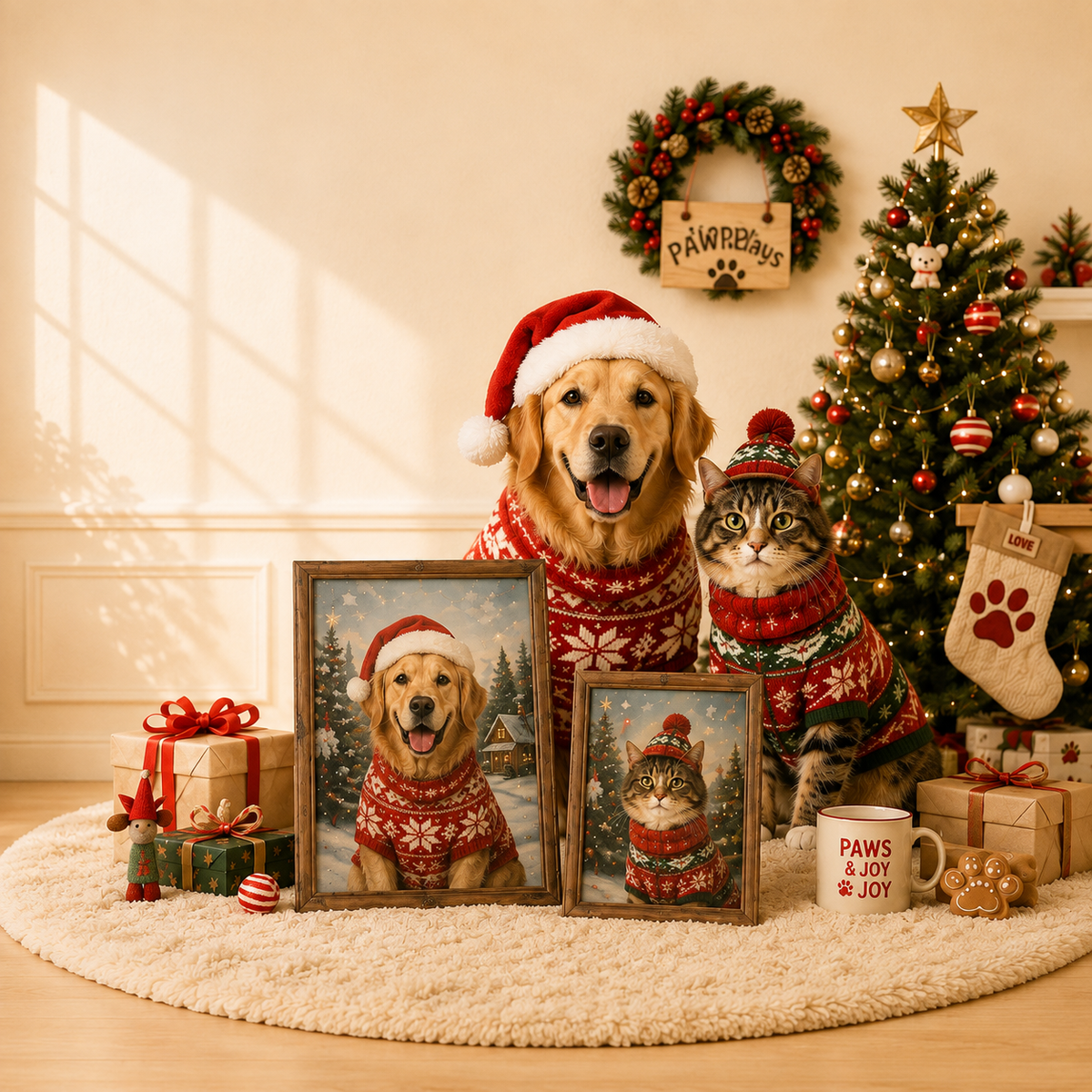 Custom pet portrait style