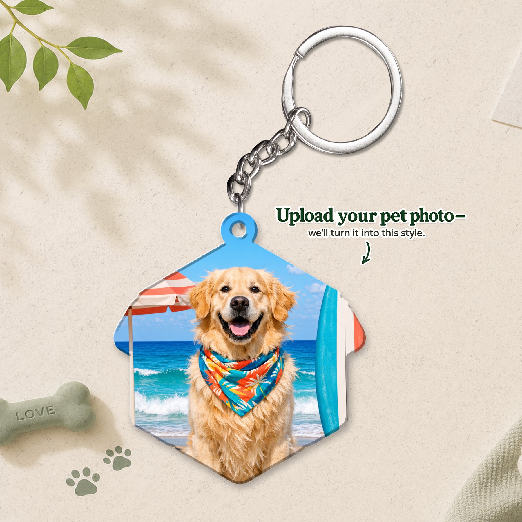 Beach Custom Pet Portrait – Sun, Sand & Your Favorite Companion
