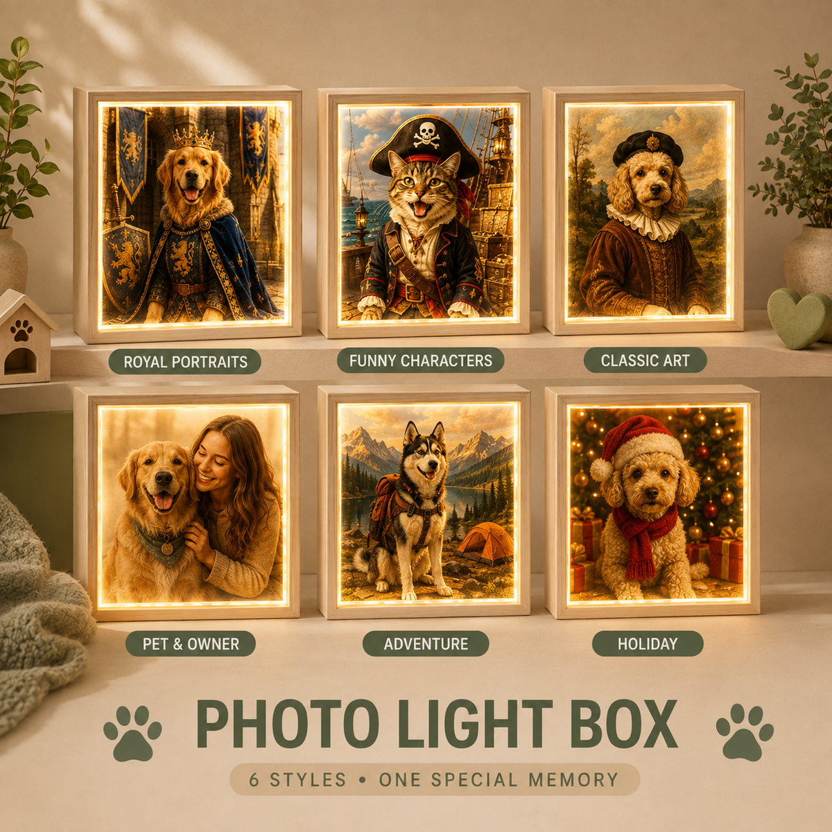 Custom pet portrait style