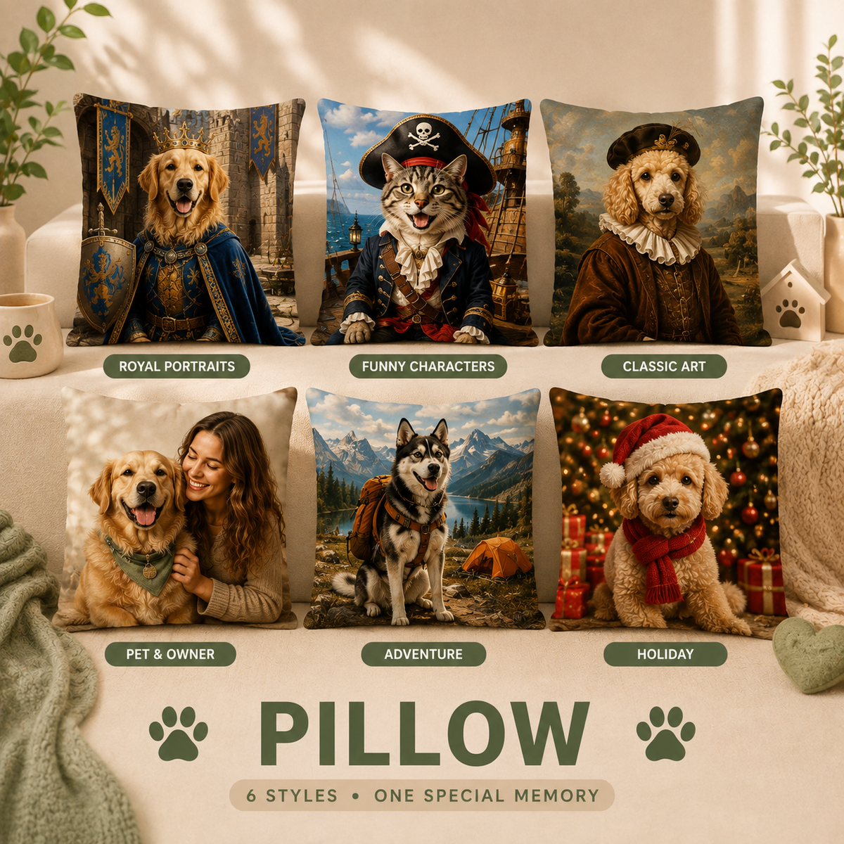 Custom pet portrait style