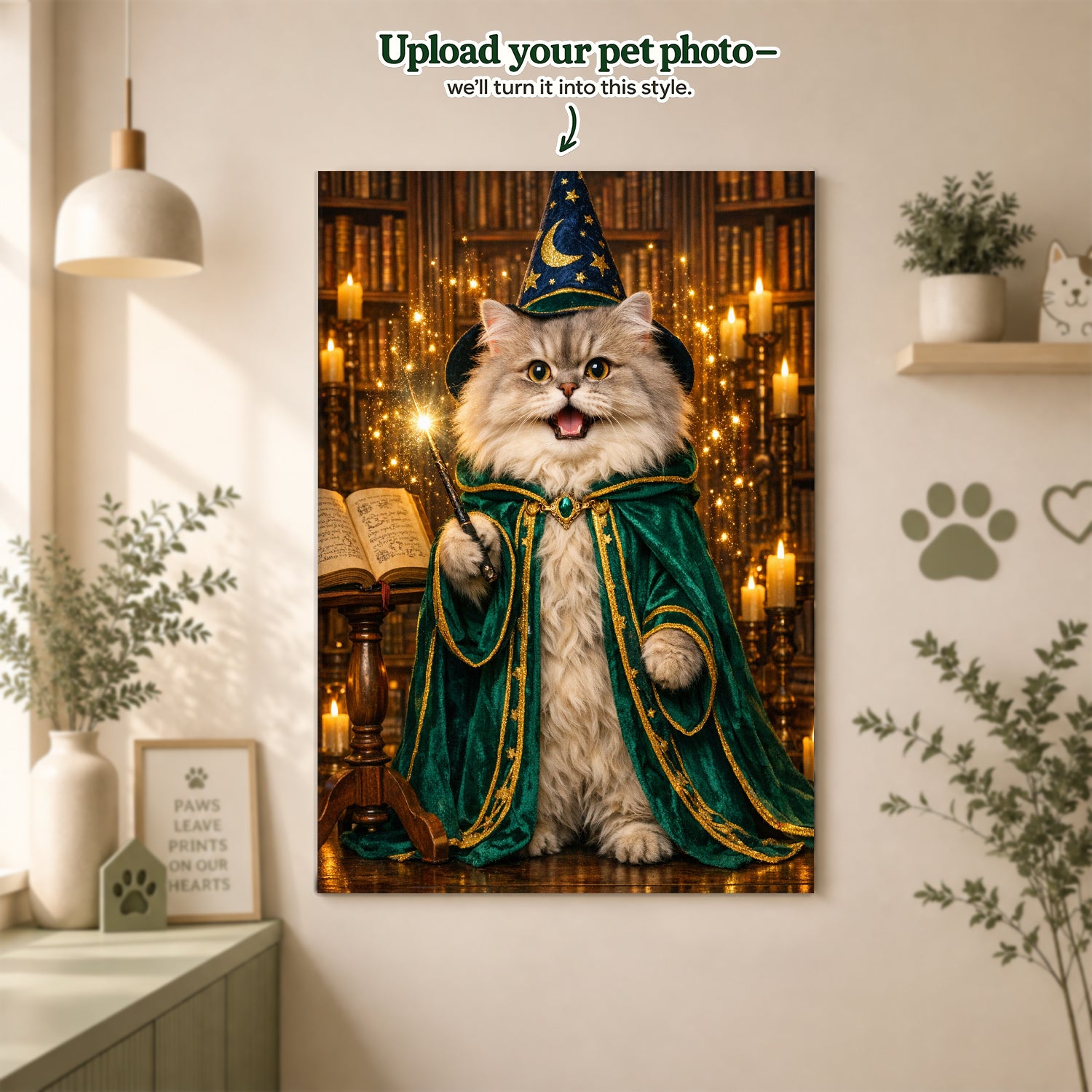 Wizard Custom Pet Portrait – Turn Your Pet into a Magical Legend