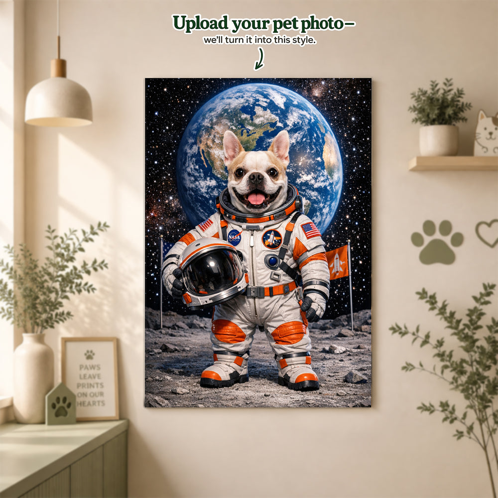Astronaut Custom Pet Portrait – Your Pet on an Adventure Among the Stars