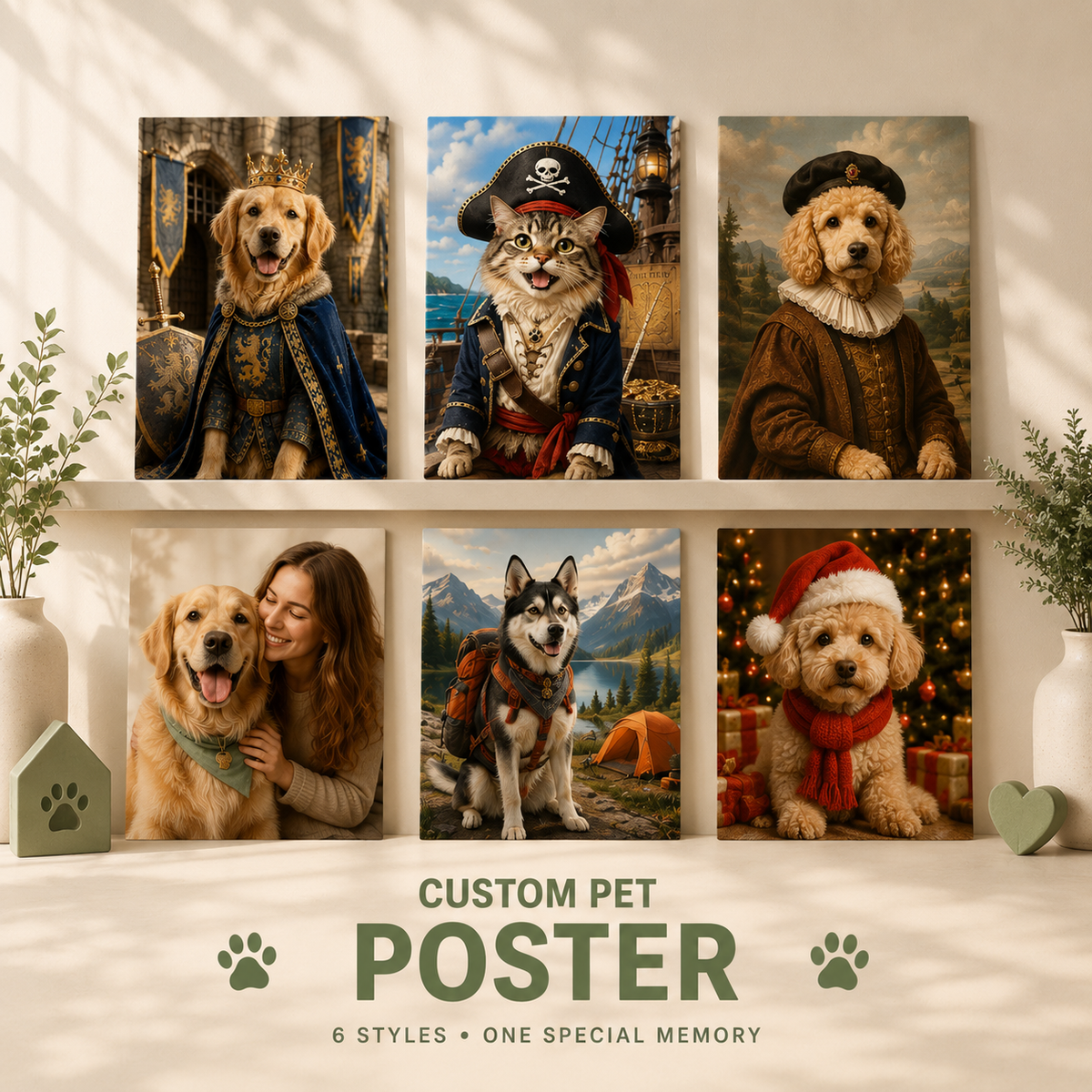 Custom pet portrait style