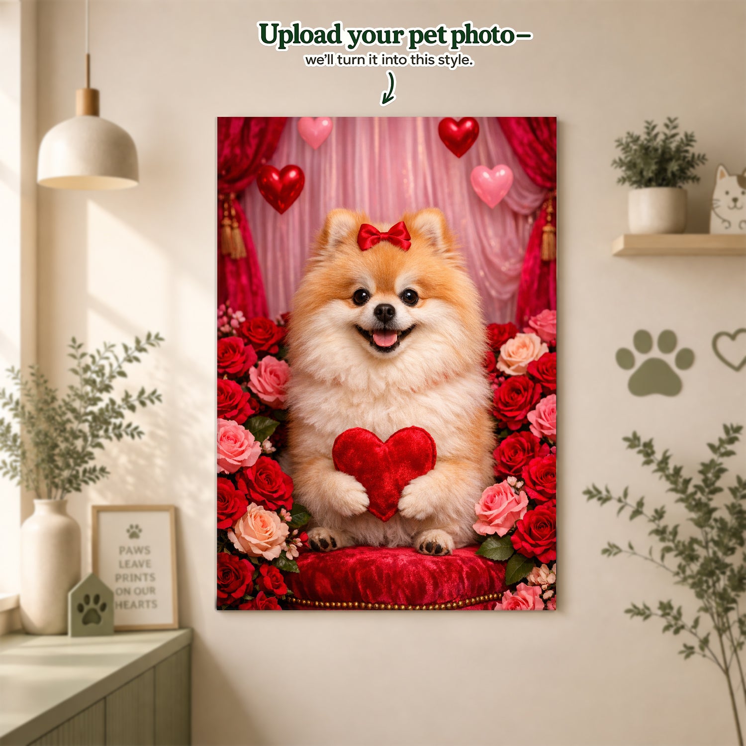 Valentine’s Day Custom Pet Portrait – Celebrate the Love That’s Always There