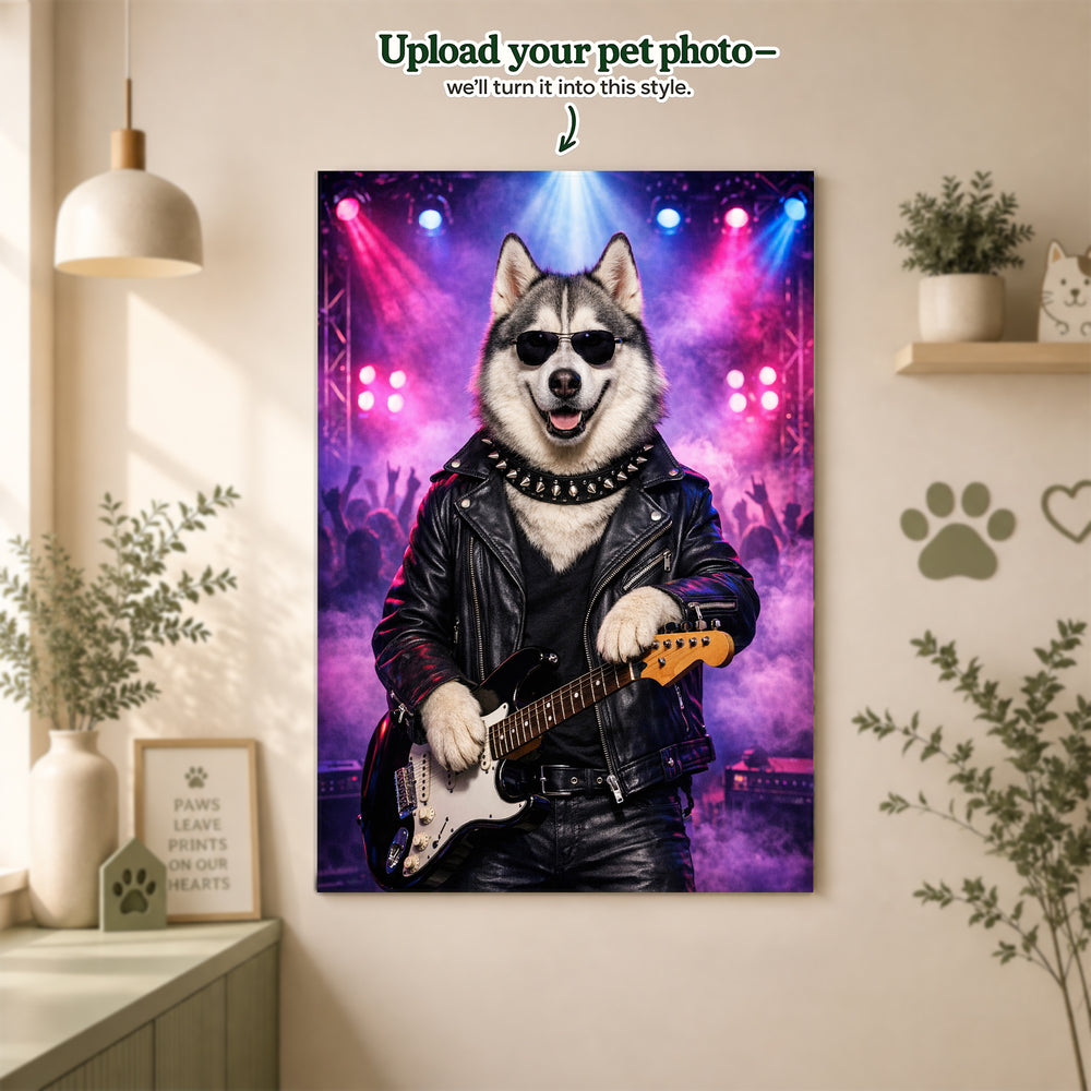 Rockstar Custom Pet Portrait – Turn Your Pet into the Star of the Show