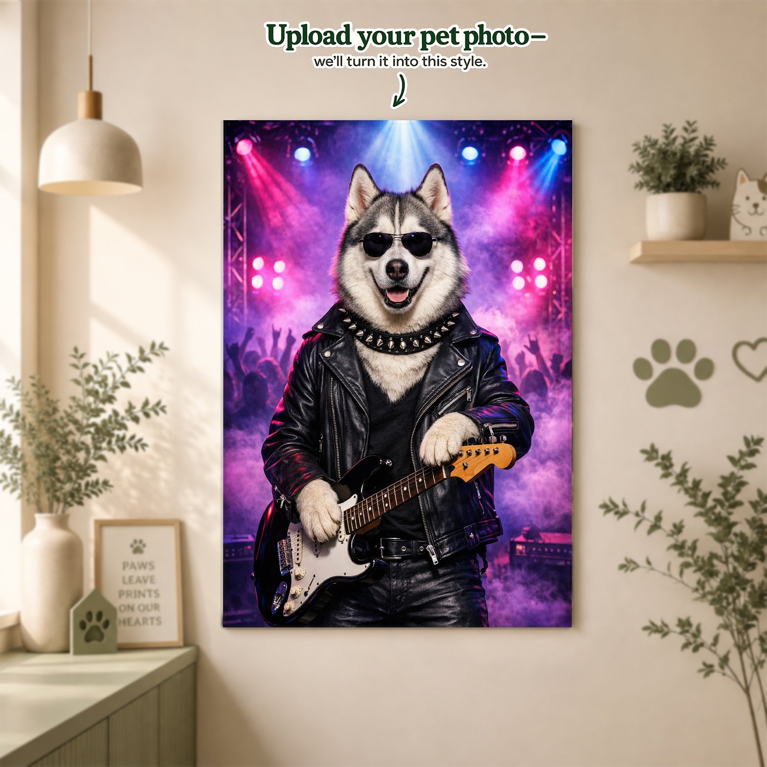 Rockstar Custom Pet Portrait – Turn Your Pet into the Star of the Show