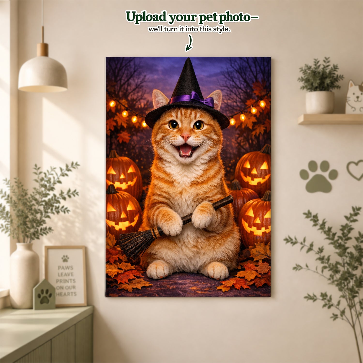 Halloween Custom Pet Portrait – A Spooktacular Transformation from Your Pet’s Photo