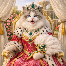 Royal Queen Custom Pet Portrait – Created from Your Pet’s Photo