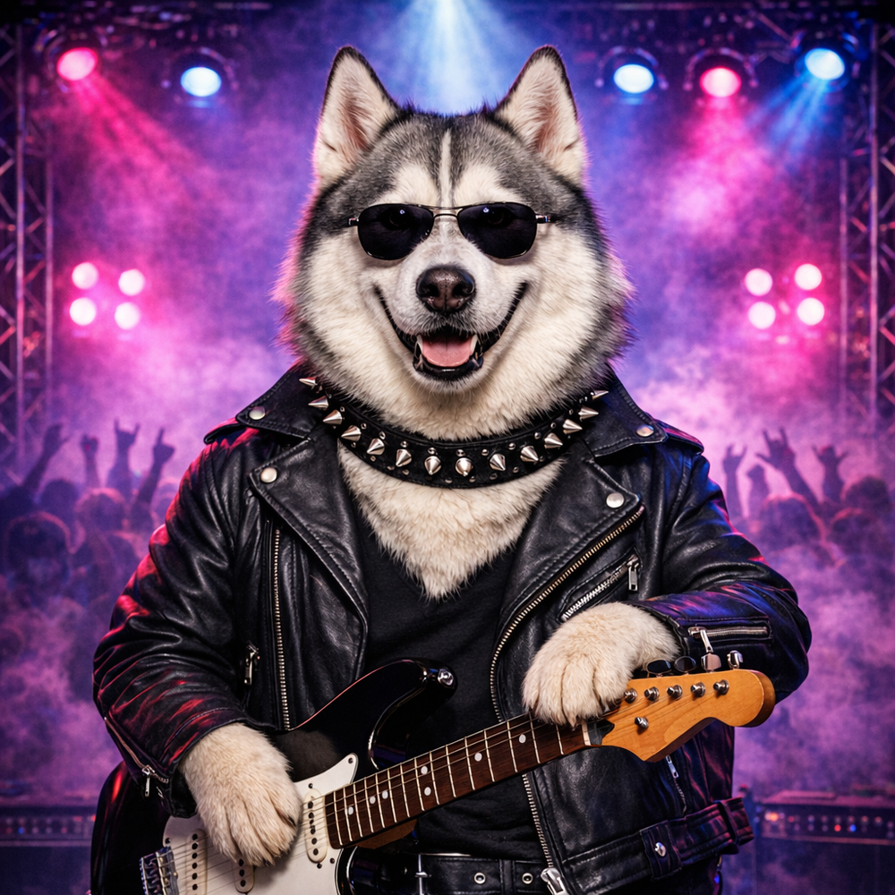 Rockstar Custom Pet Portrait – Turn Your Pet into the Star of the Show