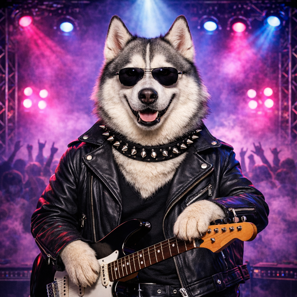 Rockstar Custom Pet Portrait – Turn Your Pet into the Star of the Show