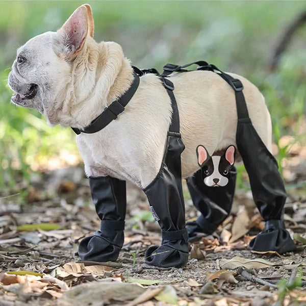 Anti-Slip Waterproof Dog Rain Booties with Paw Protection, Dirt-Resistant Soles, and Adjustable Suspender Straps