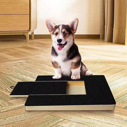Pull-Out Wooden Dog Nail Scratch Board with Replaceable Sandpaper and Built-In Treat Box for Stress-Free Nail Trimming