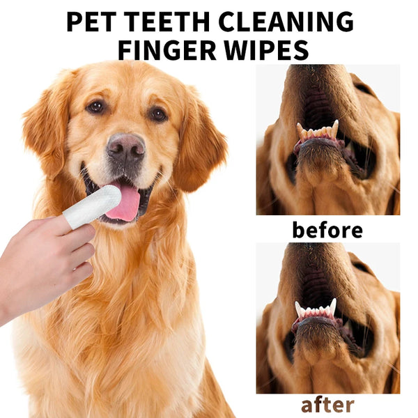 Lick-Safe Pet Dental Cleaning Finger Wipes for Dogs and Cats – Disposable Oral Care Gloves for Teeth and Gum Cleaning