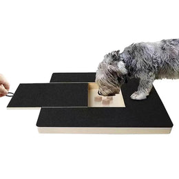 Pull-Out Wooden Dog Nail Scratch Board with Replaceable Sandpaper and Built-In Treat Box for Stress-Free Nail Trimming