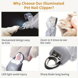 Professional LED Pet Nail Clipper with Safety Light for Easy, Precise, and Comfortable Paw Grooming