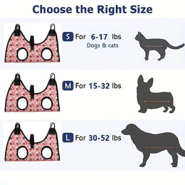 Adjustable Pet Grooming Hammock Harness for Safe Nail Trimming, Paw Care, and Anti-Scratch Restraint