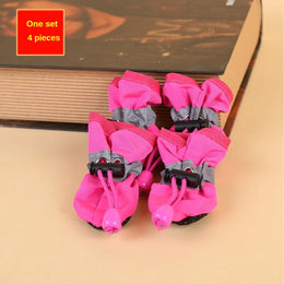 4-Piece Water-Resistant Dog Rain Boots with Non-Slip Paw Protection for Small Dogs