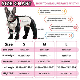 Anti-Slip Waterproof Dog Rain Booties with Paw Protection, Dirt-Resistant Soles, and Adjustable Suspender Straps