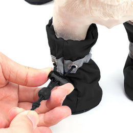 4-Piece Water-Resistant Dog Rain Boots with Non-Slip Paw Protection for Small Dogs