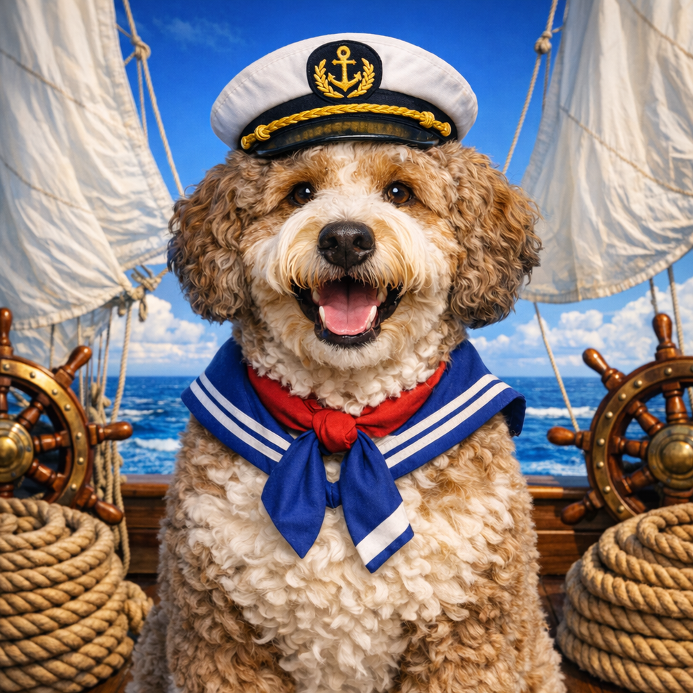 Sailing Custom Pet Portrait – Your Pet’s Adventure on the Open Sea
