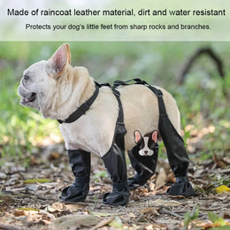 Anti-Slip Waterproof Dog Rain Booties with Paw Protection, Dirt-Resistant Soles, and Adjustable Suspender Straps
