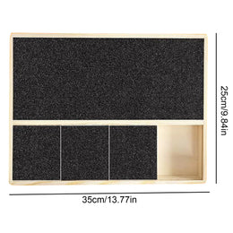 Pull-Out Wooden Dog Nail Scratch Board with Replaceable Sandpaper and Built-In Treat Box for Stress-Free Nail Trimming