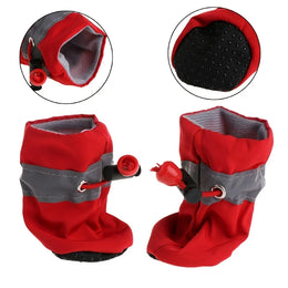 4-Piece Water-Resistant Dog Rain Boots with Non-Slip Paw Protection for Small Dogs