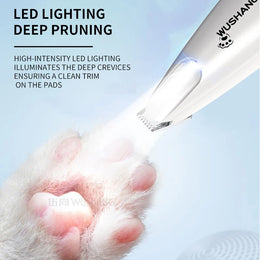 Waterproof Low-Noise Electric Pet Detail Trimmer with LED Light for Paws, Face, Ears, and Sensitive Areas