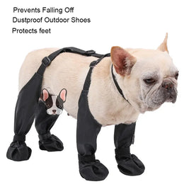 Anti-Slip Waterproof Dog Rain Booties with Paw Protection, Dirt-Resistant Soles, and Adjustable Suspender Straps