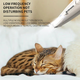 Waterproof Low-Noise Electric Pet Detail Trimmer with LED Light for Paws, Face, Ears, and Sensitive Areas