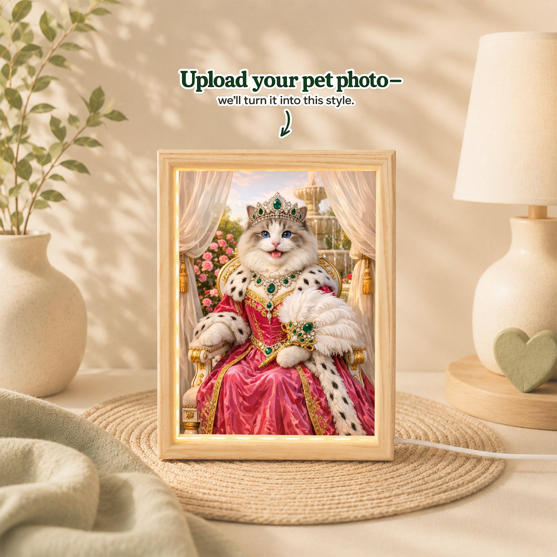 Royal Queen Custom Pet Portrait – Created from Your Pet’s Photo