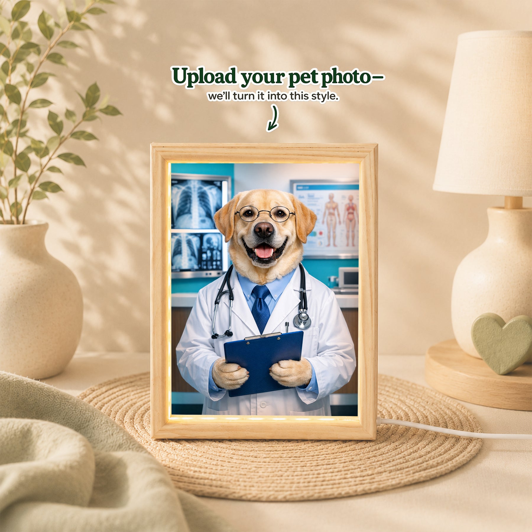 Doctor Custom Pet Portrait – Your Pet as the Cutest Doctor on Duty