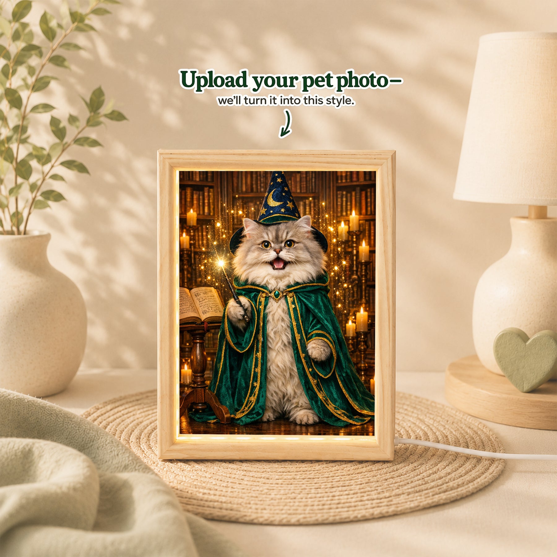 Wizard Custom Pet Portrait – Turn Your Pet into a Magical Legend