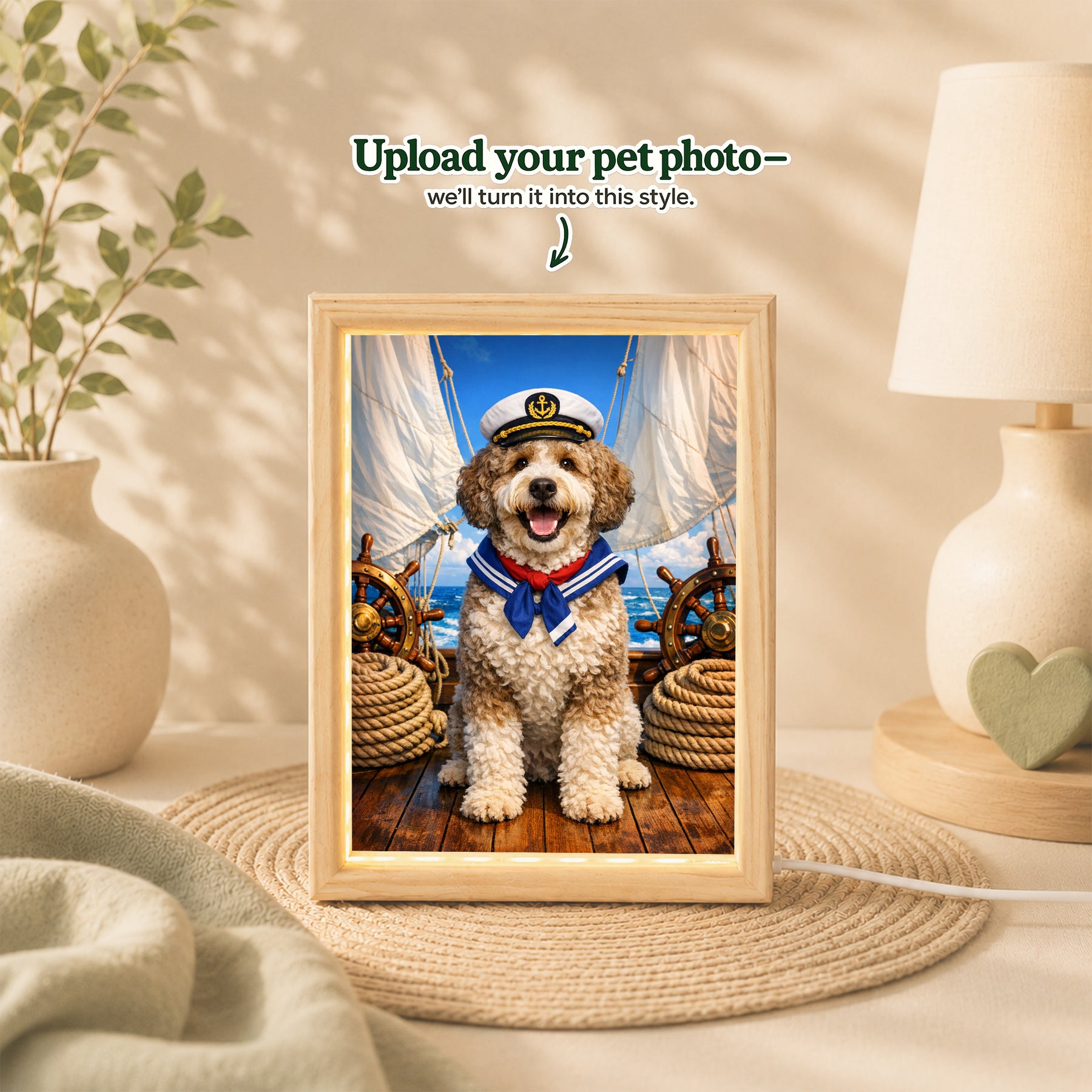 Sailing Custom Pet Portrait – Your Pet’s Adventure on the Open Sea