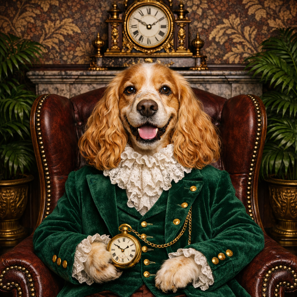Victorian Custom Pet Portrait – Classic Elegance Made from Your Pet’s Photo