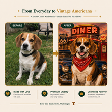 Vintage Americana Custom Pet Portrait – Classic American Charm from Your Pet’s Photo