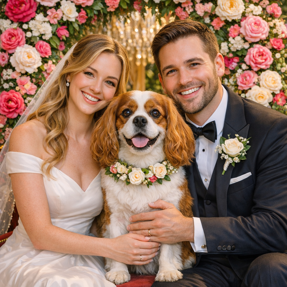 Custom Pet & Owner Wedding Portrait – Make Your Best Friend Part of the Big Day