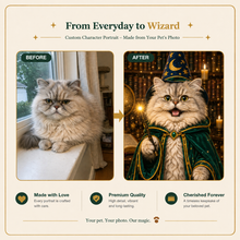 Wizard Custom Pet Portrait – Turn Your Pet into a Magical Legend