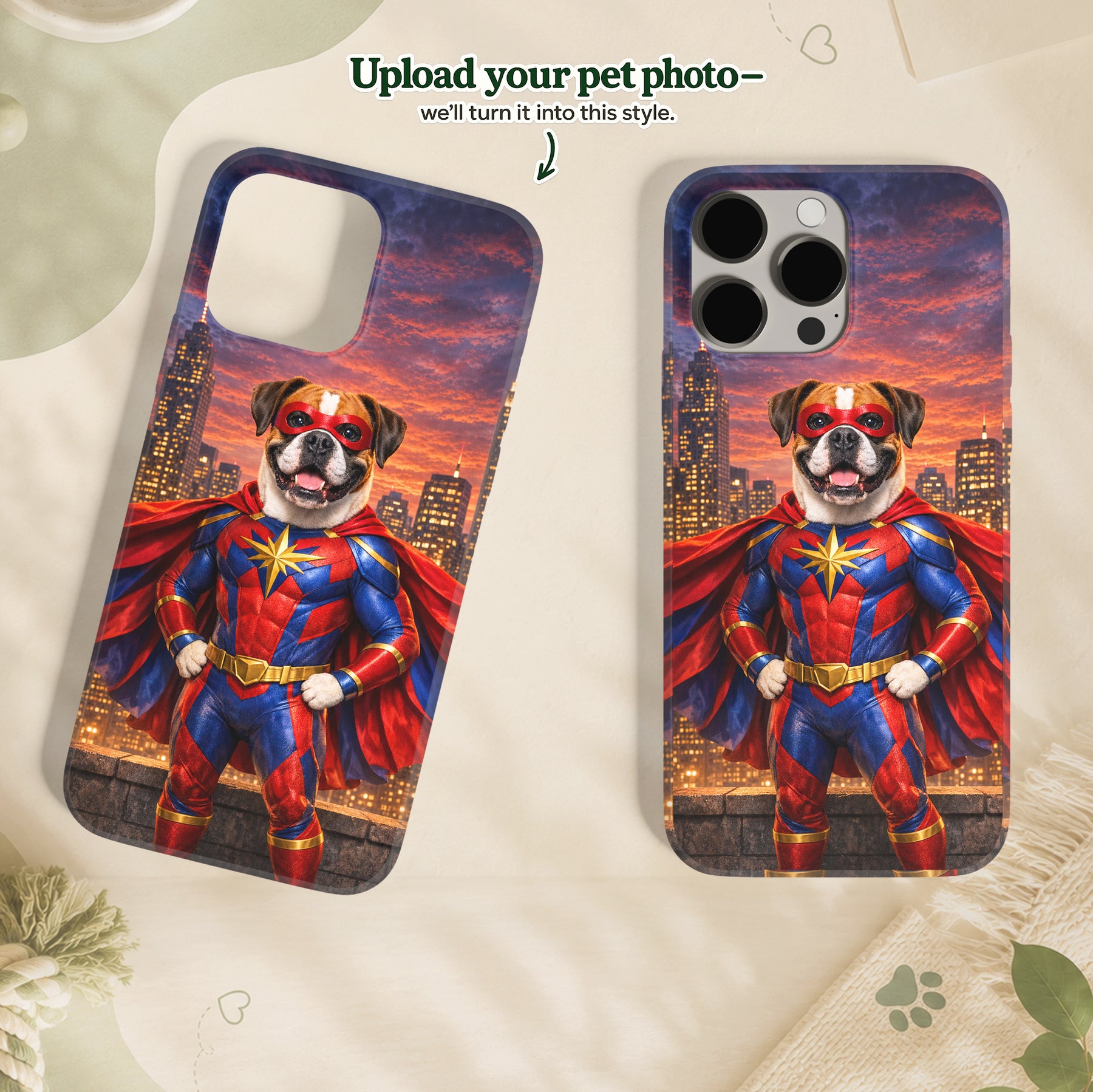Superhero Custom Pet Portrait – Turn Your Pet into the Ultimate Hero
