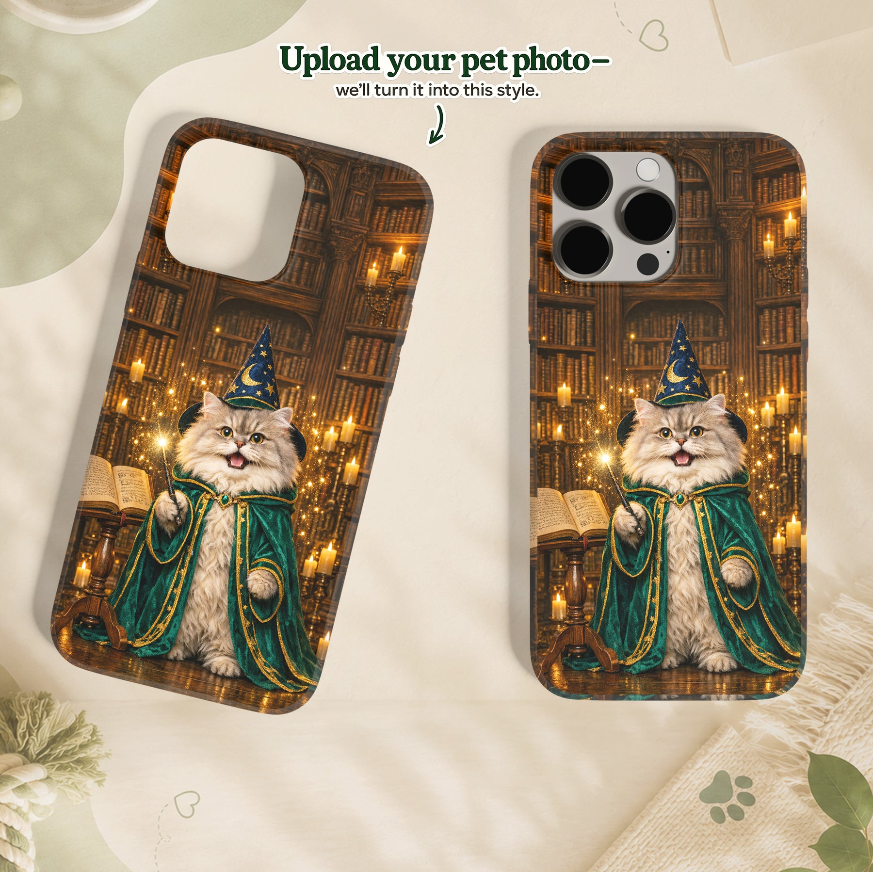 Wizard Custom Pet Portrait – Turn Your Pet into a Magical Legend