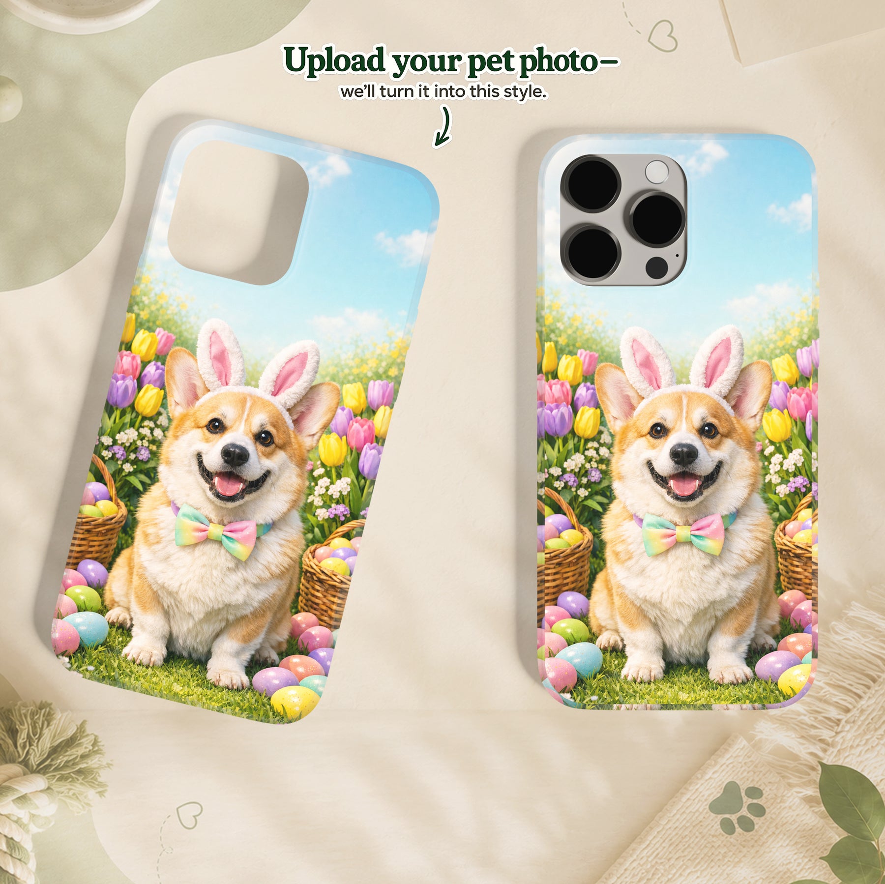 Easter Custom Pet Portrait – A Sweet Springtime Portrait from Your Pet’s Photo
