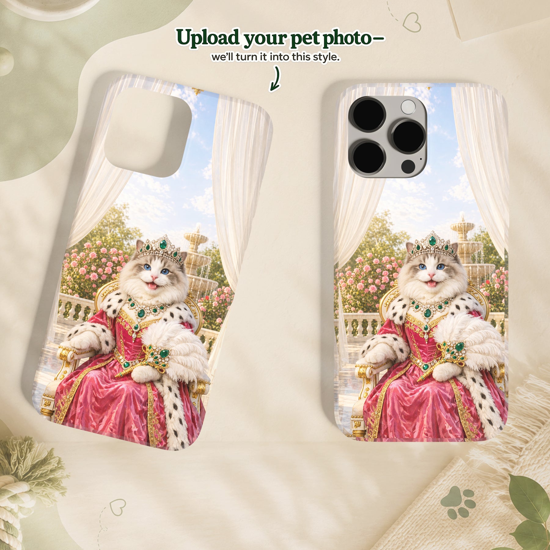 Royal Queen Custom Pet Portrait – Created from Your Pet’s Photo