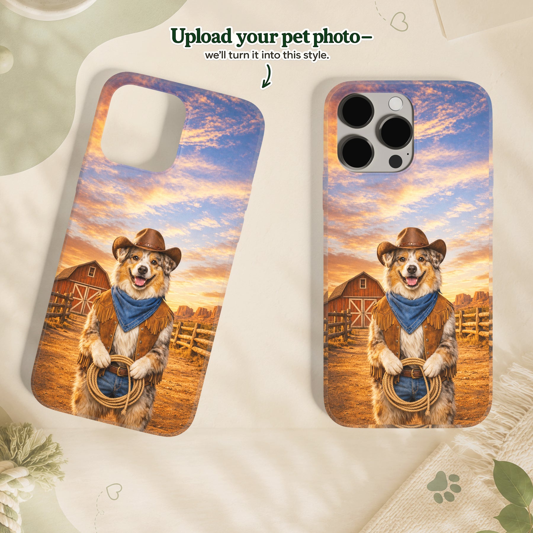 Cowboy Custom Pet Portrait – Your Pet as a Wild West Legend